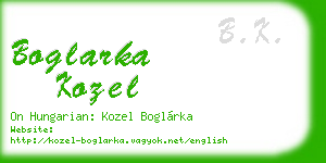 boglarka kozel business card